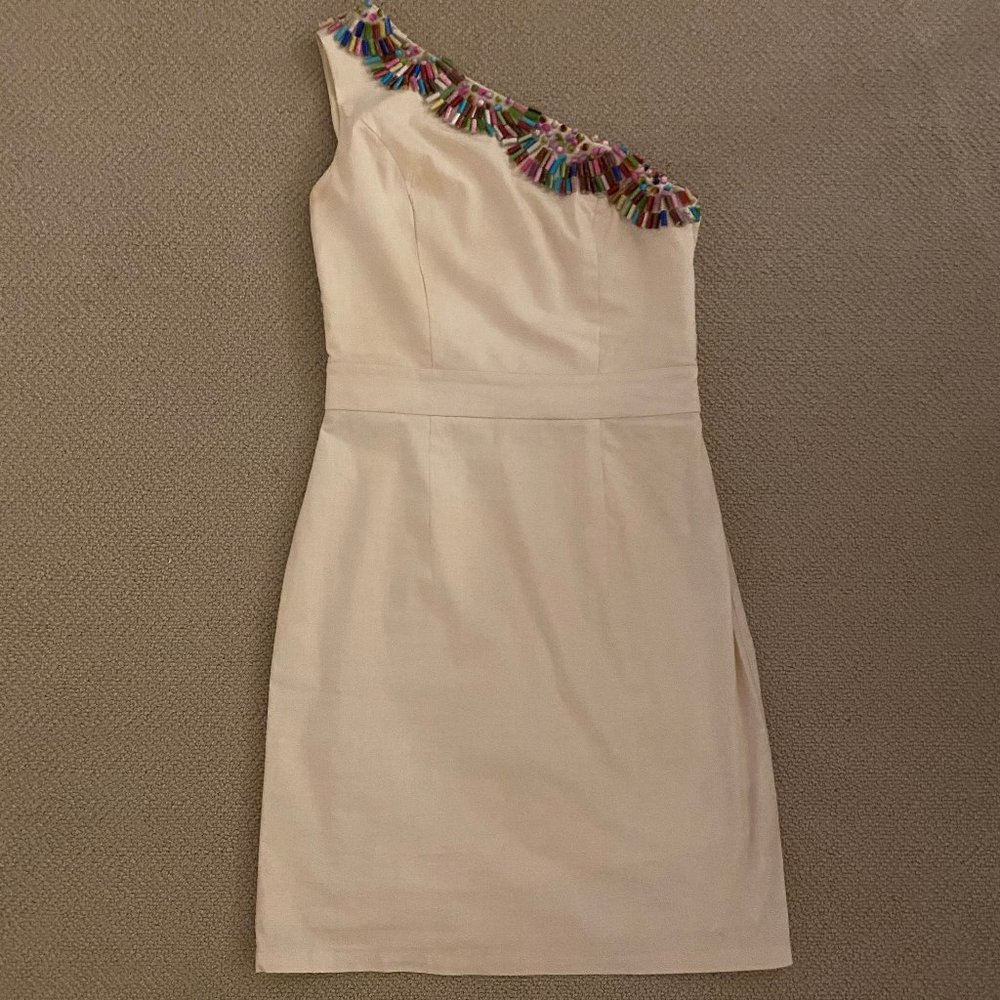One-Shoulder Dress Multi Color Beading